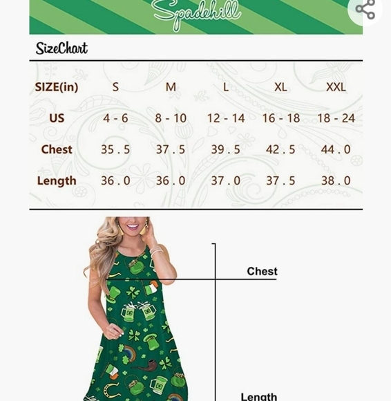 Spadehill Sleeveless Green St. Patrick's Day Themed Dress w/Pockets Size S 4-6 - Picture 3 of 11